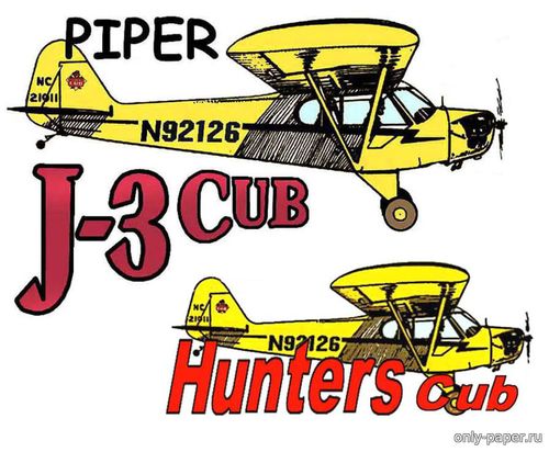 Сборная бумажная модель / scale paper model, papercraft Piper J-3 Cub (Fiddlers Green) 