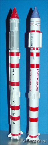Модель ракета-носителя Космос 3М / С-1 / SL-8 / 11К65М из бумаги