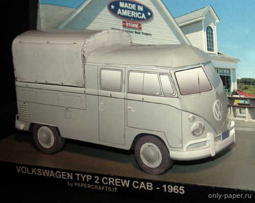 Сборная бумажная модель / scale paper model, papercraft Volkswagen Typ 2 Crew Cab (Paperdiorama) 