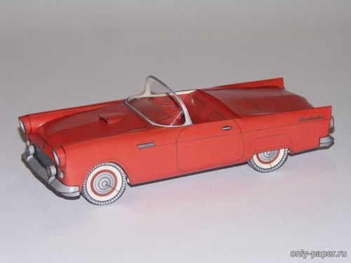 Сборная бумажная модель / scale paper model, papercraft Sportwagen Ford Thunderbird 
