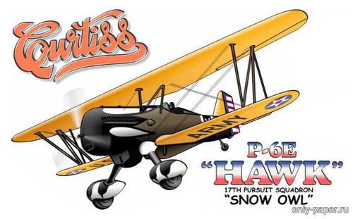 Сборная бумажная модель / scale paper model, papercraft Curtiss P-6E "Hawk" (Fiddlers Green) 