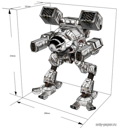 Сборная бумажная модель / scale paper model, papercraft MadCat MKII (Mechwarrior 4) 
