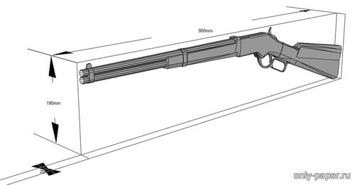 Модель винтовки Генри 1860 из бумаги/картона