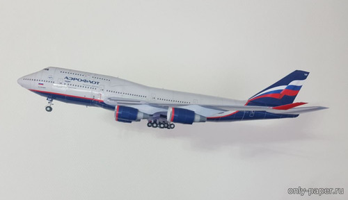 Сборная бумажная модель / scale paper model, papercraft Boeing 747-400 Аэрофлот (Перекрас Canon) 