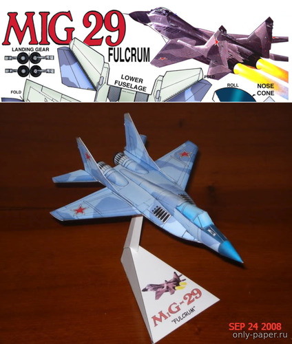 Сборная бумажная модель / scale paper model, papercraft МиГ-29 (Fiddlers Green) 