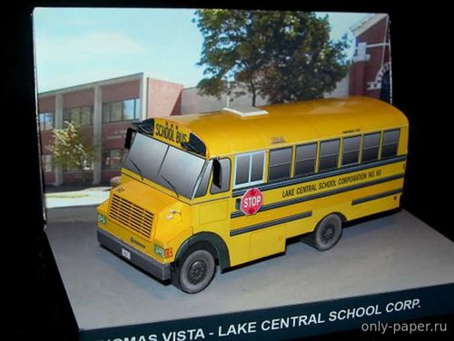 Сборная бумажная модель / scale paper model, papercraft Thomas Vista School Bus (Paperdiorama) 