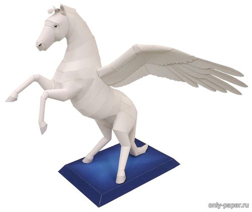 Модель Пегаса (крылатого коня) из бумаги/картона