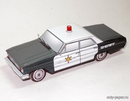 Сборная бумажная модель / scale paper model, papercraft Ford Galaxie 500 Police Car 1964 