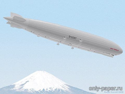 Сборная бумажная модель / scale paper model, papercraft LZ 127 Graf Zeppelin (Currell Graphics) 