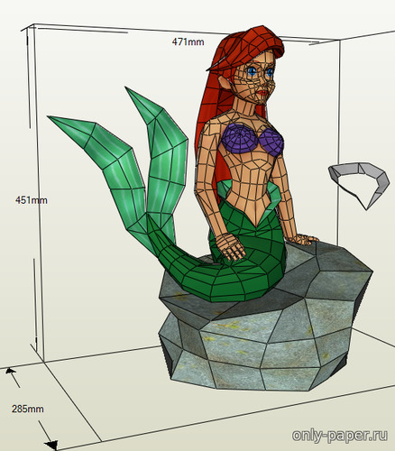 Сборная бумажная модель / scale paper model, papercraft Ариэль / Ariel (Русалочка) 