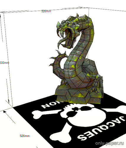 Сборная бумажная модель / scale paper model, papercraft Каменная статуя дракона 
