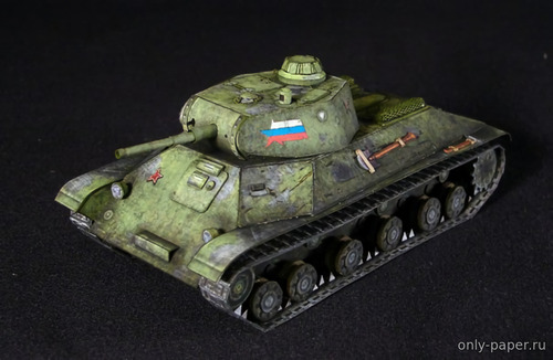 Сборная бумажная модель / scale paper model, papercraft Т-50 (Бумажные танки) 