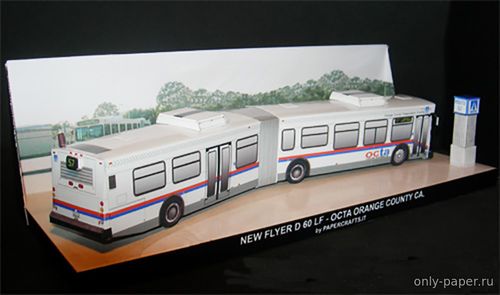 Модель автобуса New Flyer D 60 LF Octa из бумаги/картона