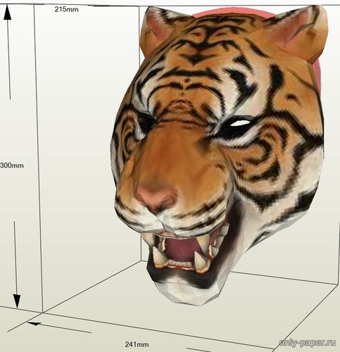 Модель маски тигра из бумаги/картона