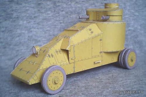 Модель бронеавтомобиля Мгебров Рено из бумаги/картона