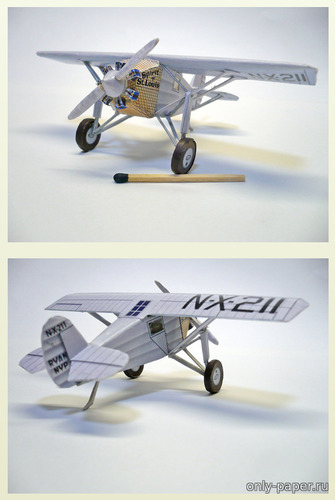 Сборная бумажная модель Spirit of St. Louis (Дух Сант-Луиса) - первый одноместный одномоторный самолет, перелетевший через Атлантический океан