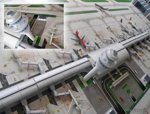Сборная бумажная модель / scale paper model, papercraft Диорама "Аэропорт" 