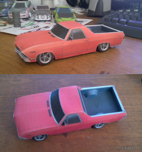 Сборная бумажная модель / scale paper model, papercraft Chevrolet El-Camino 1969 - 4 варианта цвета кузова (Перекрас модели от Hitoshi Shinozaki) 