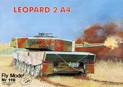 Сборная бумажная модель / scale paper model, papercraft Leopard 2A4 (Fly Model 119) 