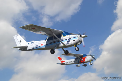 Сборная бумажная модель / scale paper model, papercraft Cessna 172 (TSMC) 