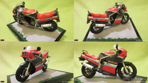 Сборная бумажная модель / scale paper model, papercraft Suzuki GSX R750 