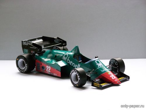 Сборная бумажная модель / scale paper model, papercraft Alfa Romeo 184T - Riccardo Patrese and Eddie Cheever USA-East GP 1984 (GP Team) 