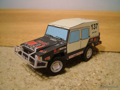 Сборная бумажная модель / scale paper model, papercraft Dakar 1980 winner Volkswagwen Iltis 