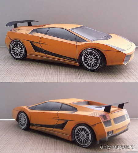 Сборная бумажная модель / scale paper model, papercraft Lamborghini Gallardo LP 560 (Алексей Киржаев) 