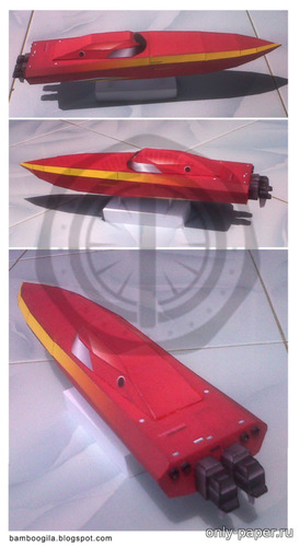 Сборная бумажная модель / scale paper model, papercraft Powerboat (Bamboogila) 