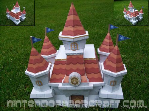 Сборная бумажная модель / scale paper model, papercraft Замок принцессы Пич / Peach's castle (Super Mario) 