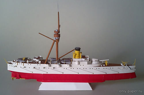 Модель бронепалубного крейсера «Ицукусима» из бумаги/картона