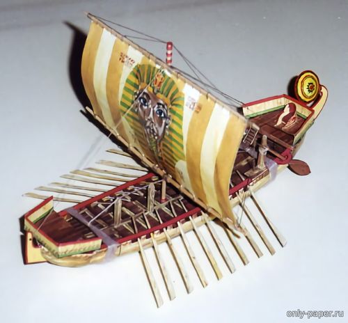 Сборная бумажная модель / scale paper model, papercraft Древнеегипетская лодка / Staroveka egyptska lod (ABC 7/1993) 