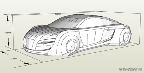 Сборная бумажная модель / scale paper model, papercraft Audi RSQ (Concept "I, ROBOT") 