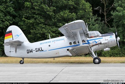 Сборная бумажная модель / scale paper model, papercraft Antonov An-2 Deutsche Lufthansa (Bruno VanHecke - TigerTony100) 