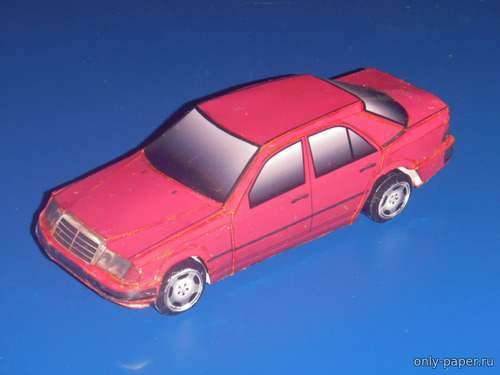 Сборная бумажная модель / scale paper model, papercraft Mercedes e500 w124 - 4 цвета кузова (Даня Ермолаев - Мир бумажных автомобилей) 