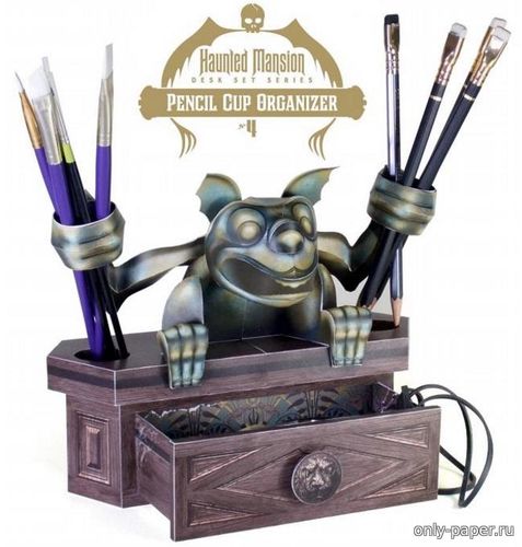 Сборная бумажная модель / scale paper model, papercraft Haunted Mansion's Pencil Cup Organizer 
