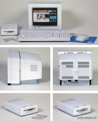 Сборная бумажная модель / scale paper model, papercraft Персональный компьютер Atari 520 (Rocky Bergen) 