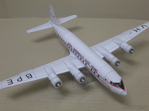 Сборная бумажная модель / scale paper model, papercraft Douglas DC-6B BCPA 'Resolution' (Bruno Vanhecke - Rata) 