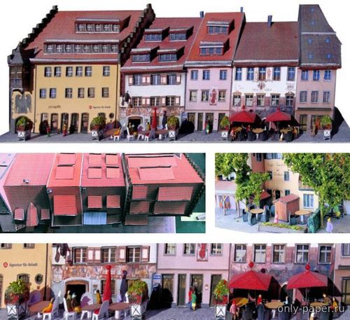 Модель Райской улицы в Ванген-им-Алльгой из бумаги/картона