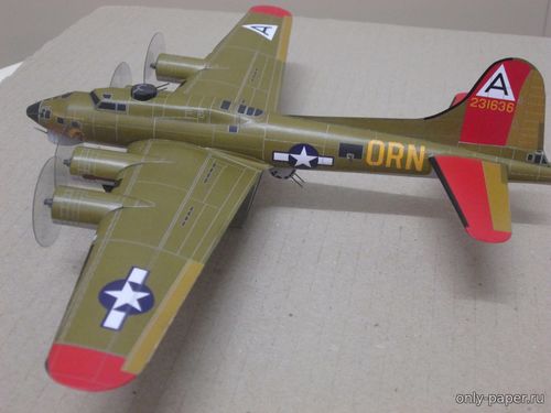 Сборная бумажная модель / scale paper model, papercraft Boeing B-17 Flying Fortress Outhouse Mouse (Bruno VanHecke - Rata) 
