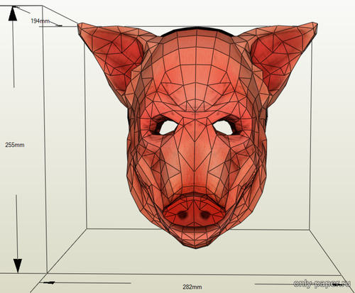 Сборная бумажная модель / scale paper model, papercraft Маска свиньи (Payday 2) 