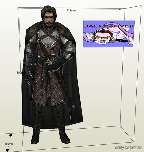 Сборная бумажная модель / scale paper model, papercraft Робб Старк (Игра престолов) / Robb Stark (Game of Thrones) 