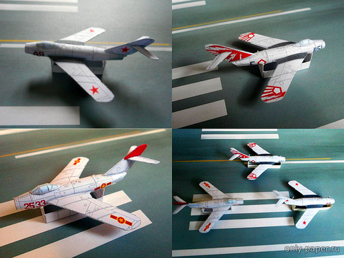 Сборная бумажная модель / scale paper model, papercraft MiG-17 (Bruno VanHecke - Carlos Ferreira) 