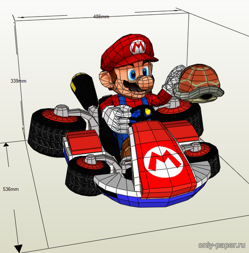 Сборная бумажная модель / scale paper model, papercraft Mario Kart 