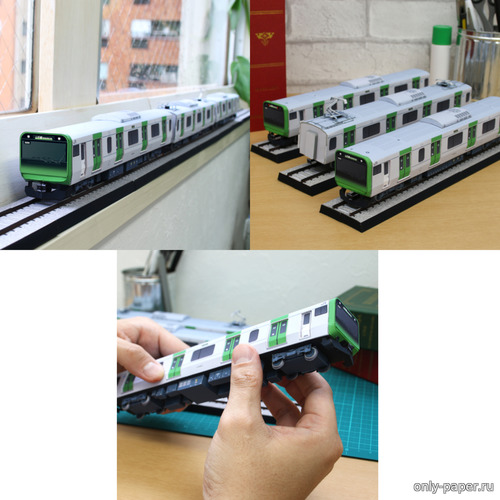 Сборная бумажная модель / scale paper model, papercraft Электропоезд E235 Yamanote Line (Koichi Kiyonaga) 