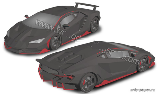 Сборная бумажная модель / scale paper model, papercraft Lamborghini Centenario 