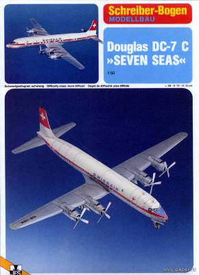 Сборная бумажная модель / scale paper model, papercraft Douglas DC-7 C "Seven Seas" (Schreiber-Bogen) 