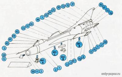 Сборная бумажная модель / scale paper model, papercraft Су-7 / Su-7 (Elektron-Zenit 7/1989) 