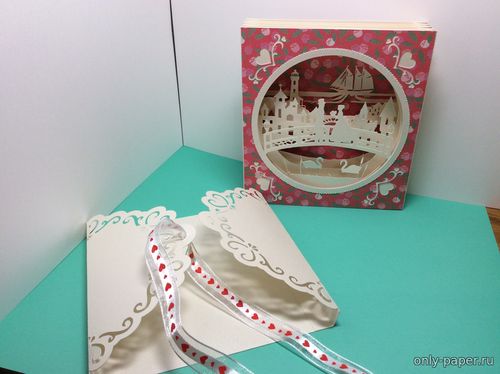 Сборная бумажная модель / scale paper model, papercraft Складная диорама на День святого Валентина / Foldable Diorama For Valentine's Day 