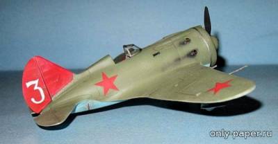 Модель самолета Polikarpov I-16 69th IAP из бумаги/картона